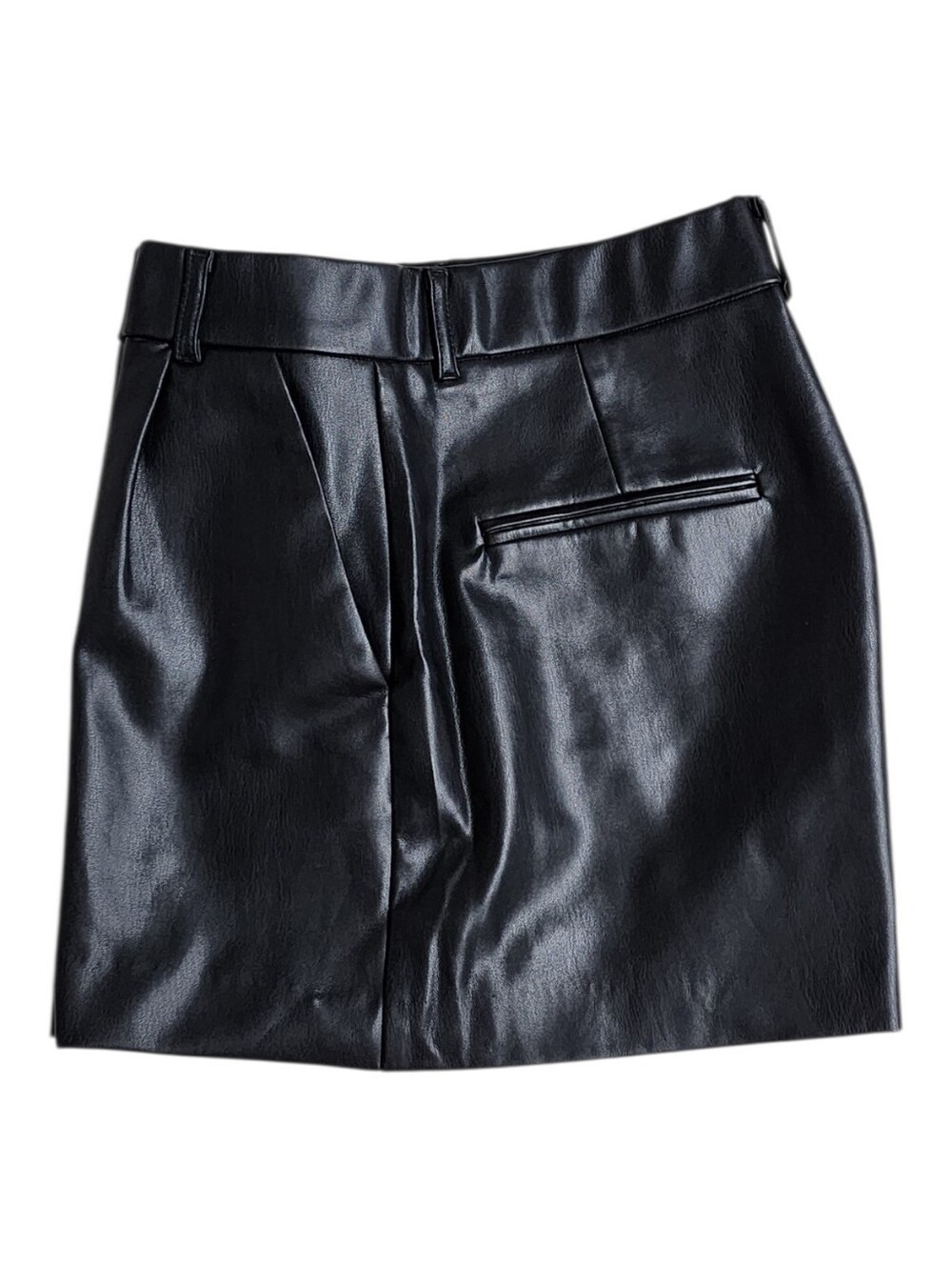 Zara Black High-Waist Faux Leather Shorts Size L - Picture 9 of 12